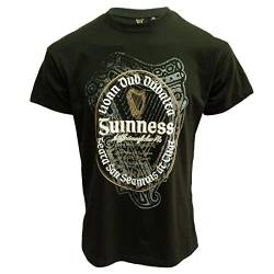 Guinness Flaschengrün T-Shirt mit Logo und Harp Design Lässiges Stilvolles Baumwoll Tee Shirt Top für Herren (M) von Guinness