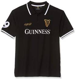 Guinness Herren BLK Guin 59 White STR Collar S/S Polo Poloshirt, Schwarz (Schwarz Schwarz), X (Hersteller Größe:X-Large) von Guinness