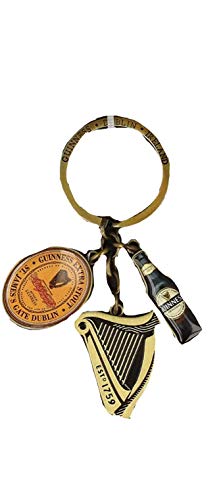 Offiziell Guinness Multi-Charm Schlüsselring mit Flasche, Logo und Harfe Amulette von Guinness