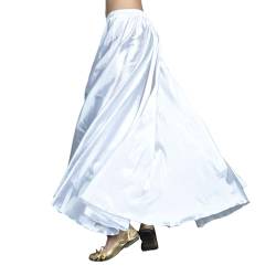 Damen Maxirock Bauchtanz Röcke Ballroom Swing Kleid für Latein, weiß, One Size von Guiran
