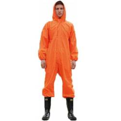 Guiran Herren wasserdichte Overalls mit Kapuze Regen Overalls Arbeitskleidung Regenmantel Sicherheit Anzüge Orange 4XL von Guiran