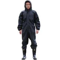 Guiran Herren wasserdichte Overalls mit Kapuze Regen Overalls Arbeitskleidung Regenmantel Sicherheit Anzüge Schwarz S von Guiran