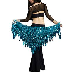 Pailletten Gürtel Bauchtanzgürtel Hüfttuch Karneval Bauchtanz Und Latin Dance Für Damen Blau 2 von Guiran