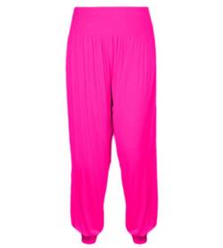 Gum & Berries Haremshose für Mädchen Alibaba locker lässig Baggy-Hose Sport Tanz elastisch Yoga-Leggings Kinder Neon ausgestelltes Kostüm Kinder Bequeme entspannte Hose mit hoher Neon Pink 5-6 Jahre von Gum & Berries
