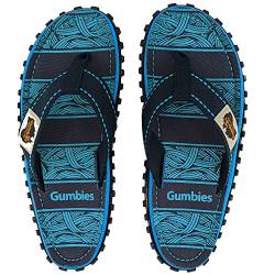 Gumbies | Navy Waves | Zehentrenner Damen/Herren | Sandalen Herren/Damen | Badeschlappen | Badelatschen Schuhe Zehentrenner Sandale | Damen Sandalen von Gumbies