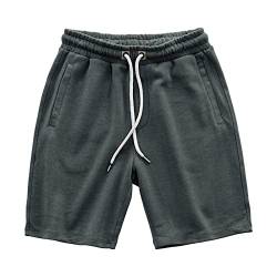 Gumiao Sommerhose für den Sommer, für Herren, Sport, lässig, elastischer Bund, gerader Bein, breite Shorts, Strandhose, grau, 56 von Gumiao