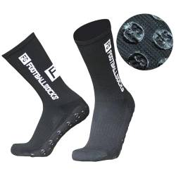 Gummia 1 Paar Fußballsocken für Herren Damen, Sportsocken Fußball Anti Rutsch Grip Socken 39-46 Rutschfeste Fussball Basketball Laufen Socken, Radfahren Marathon (1 Paar Schwarz) von Gummia