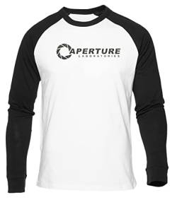 Aperture Laboratories Game Portal Retro Weißes Baseball T-Shirt Herren Damen Unisex Langarm Rundem Hals White Mens Womens L von Gunmant