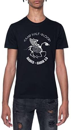 Camp Half-Blood Hades - Cabin 13 Schwarz T-Shirt Herren Mit Kurzen Ärmeln Und Rundem Hals Black Mens XXL von Gunmant