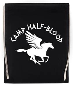 Camp Half-Blood Pegasus Horse Schwarz Sport Reise Sporttasche Langlebig Umweltfreundlich Drawstring Gym Bag von Gunmant