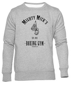 Gunmant Mighty Mick's Boxing Philadelphia Grauer Sweater Herren Damen Unisex Langarm Ärmel Rundem Hals Grey Jumper Mens Womens L von Gunmant