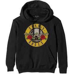 Guns N' Roses Herren Classic Logo Kapuzenpullover, Black, Large von Guns N' Roses