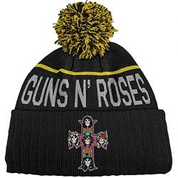 Guns N' Roses Mütze Beanie Appetite Cross Band Logo Nue offiziell Schwarz Bobble von Guns N' Roses
