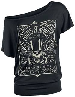 Guns N' Roses Paradise City Label Frauen T-Shirt schwarz 3XL 100% Baumwolle Band-Merch, Bands von Guns N' Roses