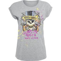 Guns N' Roses T-Shirt - Top Hat Splatter - S bis 5XL - für Damen - Größe 4XL - grau meliert  - Lizenziertes Merchandise! von Guns N' Roses