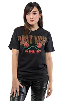 Guns N' Roses T Shirt UK Tour 87 Diamante Logo Nue offiziell Unisex Schwarz XXL von Guns N' Roses