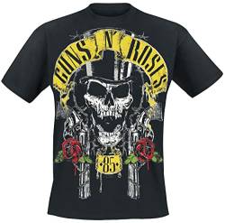 Guns N' Roses Top Hat Männer T-Shirt schwarz S 100% Baumwolle Band-Merch, Bands von Guns N' Roses