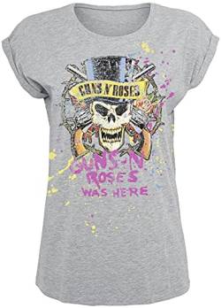 Guns N' Roses Top Hat Splatter Frauen T-Shirt grau meliert M von Guns N' Roses