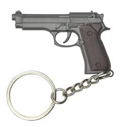 Gunyoo Mini M92F Pistole Schlüsselanhänger Charme für Halloween Weihnachten Thanksgiving oder Geburtstag Gun Form Schlüsselanhänger sammelbare Geschenke (Grau) von Gunyoo