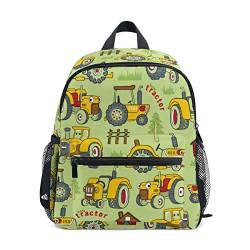GuoChe Kleinkind-Rucksack für Jungen, Gilrs Traktoren, grüne Rucksäcke für Kinder, kleine Büchertasche, Reisetasche im Alter von 2–7 Jahren, Traktoren grün, Einheitsgröße von GuoChe