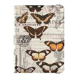 Reisepasshülle für Damen, Vintage-Stil, Schmetterling, Blume, Premium-PU-Leder, Reisegeschenk, 14,5 x 10,9 cm, Vintage Schmetterling Collage, Einheitsgröße von GuoChe