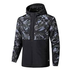 Dünne Regenjacke Herren Xxxl Sommerjacke Windjacke mit Kapuze Fahrrad Fahrradjacke Outdoorjacke Wasserdicht Leicht Windbreaker Wanderjacke Outdoor Dünn Regenponcho Softshelljacke von Guotobe