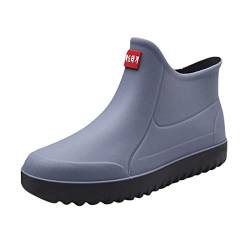 Gummistiefel Herren Halbhoch Leichte Stiefel Rain Boots Oversized Weitschaft Gartenschuhe mit Stulpe Günstig Protective Footwear Außenbereich Festival Stiefeletten Schnee Schlupfstiefel von Guotobe