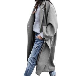 Guotobe Damen Mantel Winddicht Outwear Damenmantel Einfarbige Elegante Outdoorjacke mit Taschen Herbst Winter Mantel Vintage Große Größen Übergangsmantel Weiche Wintermantel Casual Trenchcoat von Guotobe