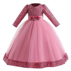 Guotobe Kleid Mädchen, Casual Glitzer Glitzerkleid Pailletten Tüll Ballkleid Kleider Elegant Festlich Pailettenkleider Lang Geburtstag Party Prinzessin Kleid Tütü Hochzeitskleid von Guotobe