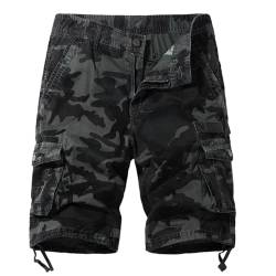 Guotobe Kurze Hose Herren Sommer Bermuda Kurze Hosen Shorts Sport mit Taschen Leichte Cargohose Freizeithose Kurz Atmungsaktiv Cargo Shorts Laufshorts Baggy Baumwolle Funktionshose Sommerhose von Guotobe