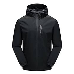 Guotobe Regenjacke Fahrrad Herren Windbreaker Kapuzenjacke Mit Kapuze Winddicht Softshell Jacke Sport Casual Regenbekleidung Camping Atmungsaktiv Windjacke Sommer Herbst Regenponcho von Guotobe