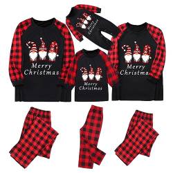 Guotobe Weihnachts Pyjama Familie Set: Warm Couple Set Christmas Schlafanzug Rundhals Weihnachtspyjama Langarm Familien Outfit Set Winter Damen Herren Kinder Hausanzug Weihnachts Matching Pyjamas von Guotobe