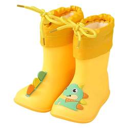 Kinder Gummistiefel Leichte Outdoor Rain Boots Gartenschuhe Wasserdichte Rutschfeste Booties Gefüttert Print Schlupfstiefel Festival Reitstiefel Halbhoch Schneestiefel von Guotobe