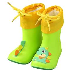 Kinder Gummistiefel Leichte Outdoor Rain Boots Gartenschuhe Wasserdichte Rutschfeste Booties Gefüttert Print Schlupfstiefel Festival Reitstiefel Halbhoch Schneestiefel von Guotobe