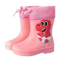 Kinder Gummistiefel Leichte Outdoor Rain Boots Gartenschuhe Wasserdichte Rutschfeste Booties Gefüttert Print Schlupfstiefel Festival Reitstiefel Halbhoch Schneestiefel von Guotobe