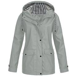 Regenjacke Damen Wasserdicht Atmungsaktiv 5xl Große Größen Regenmantel Schwarz Softshelljacke Gelb Outdoorjacke Übergangsjacke Leichte Jacke mit Kapuze für Frühlings Herbst zum Wandern Fahrrad von Guotobe