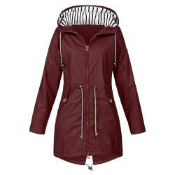 Regenjacke Damen Wasserdicht Atmungsaktiv 5xl Große Größen Regenmantel Schwarz Softshelljacke Gelb Outdoorjacke Übergangsjacke Leichte Jacke mit Kapuze für Frühlings Herbst zum Wandern Fahrrad von Guotobe