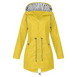 Regenjacke Damen Wasserdicht Atmungsaktiv 5xl Große Größen Regenmantel Schwarz Softshelljacke Gelb Outdoorjacke Übergangsjacke Leichte Jacke mit Kapuze für Frühlings Herbst zum Wandern Fahrrad von Guotobe