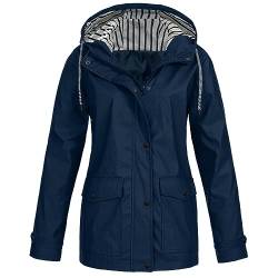 Regenjacke Damen Wasserdicht Atmungsaktiv 5xl Große Größen Regenmantel Schwarz Softshelljacke Gelb Outdoorjacke Übergangsjacke Leichte Jacke mit Kapuze für Frühlings Herbst zum Wandern Fahrrad von Guotobe