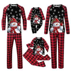 Weihnachts Pyjama Familie Set: Warm Couple Set Christmas Schlafanzug Rundhals Weihnachtspyjama Langarm Familien Outfit Set Winter Damen Herren Kinder Hausanzug Weihnachts Matching Pyjamas Damen von Guotobe