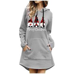 Weihnachtskleid Damen Große Größen mit Weihnachten Motiv 3D Gedruckt Weihnachtspullover Christmas Dress Weihnachts Kleid Weihnachts Hoodie Longpullover Warm Sweatshirt Pulli Festliche Geschenk von Guotobe