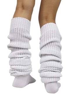 Gupiar Damen Slouch Socken Lose Kniestrümpfe Lange Stulpen Strümpfe Gestreifte Baumwollstrümpfe für College Cheerleader Kostüm (23.6Inch/60cm) von Gupiar