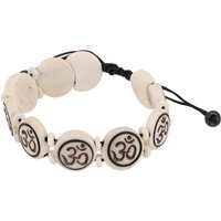 Guru-Shop Armreif Buddhistisches Armband OM - weiß Modell 6 von Guru-Shop