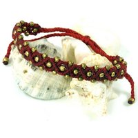 Guru-Shop Armreif Ethno Perlenarmband, Makramee Armband - rot von Guru-Shop