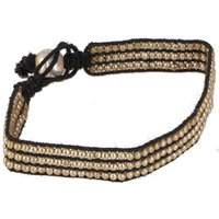 Guru-Shop Armreif Perlenarmband, Makramee Armband - schwarz von Guru-Shop