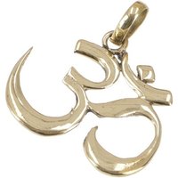 Guru-Shop Kettenanhänger Amulett `Om` - Kettenanhänger aus Messing - gold von Guru-Shop