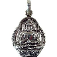 Guru-Shop Kettenanhänger Silber Anhänger Buddha Talisman - Modell 2 von Guru-Shop