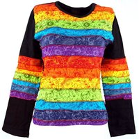 Guru-Shop Longsleeve Langarmshirt Regenbogen alternative Bekleidung von Guru-Shop