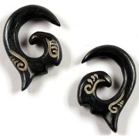 Guru-Shop Paar Ohrhänger Horn Ohrring, Plug, Dehnungsspirale, Piercing -.. von Guru-Shop