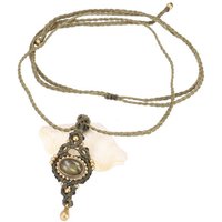 Guru-Shop Perlenkette Boho Makramee Halskette, Unikat Elfenschmuck.. von Guru-Shop
